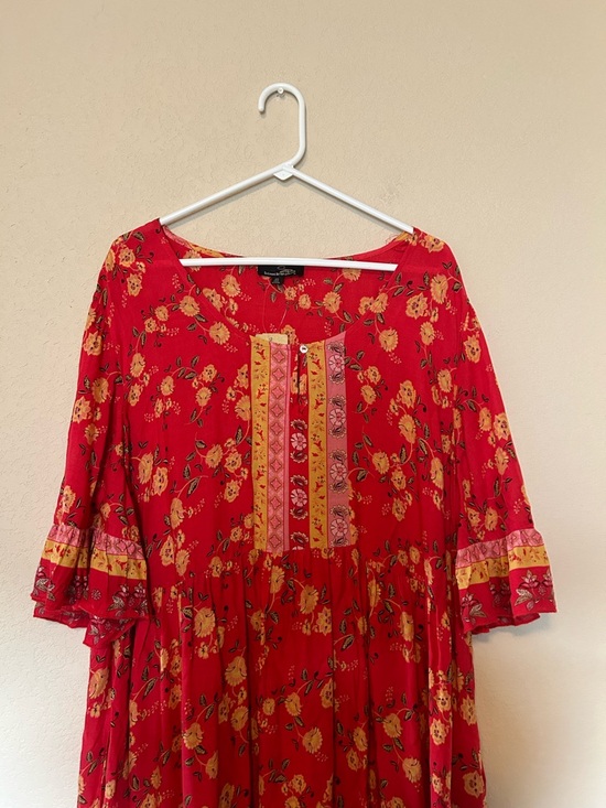 NWT Suzanne Betro Boho Floral Tiered Maxi Dress 100% Rayon Spring Summer Flowy - Picture 5 of 12